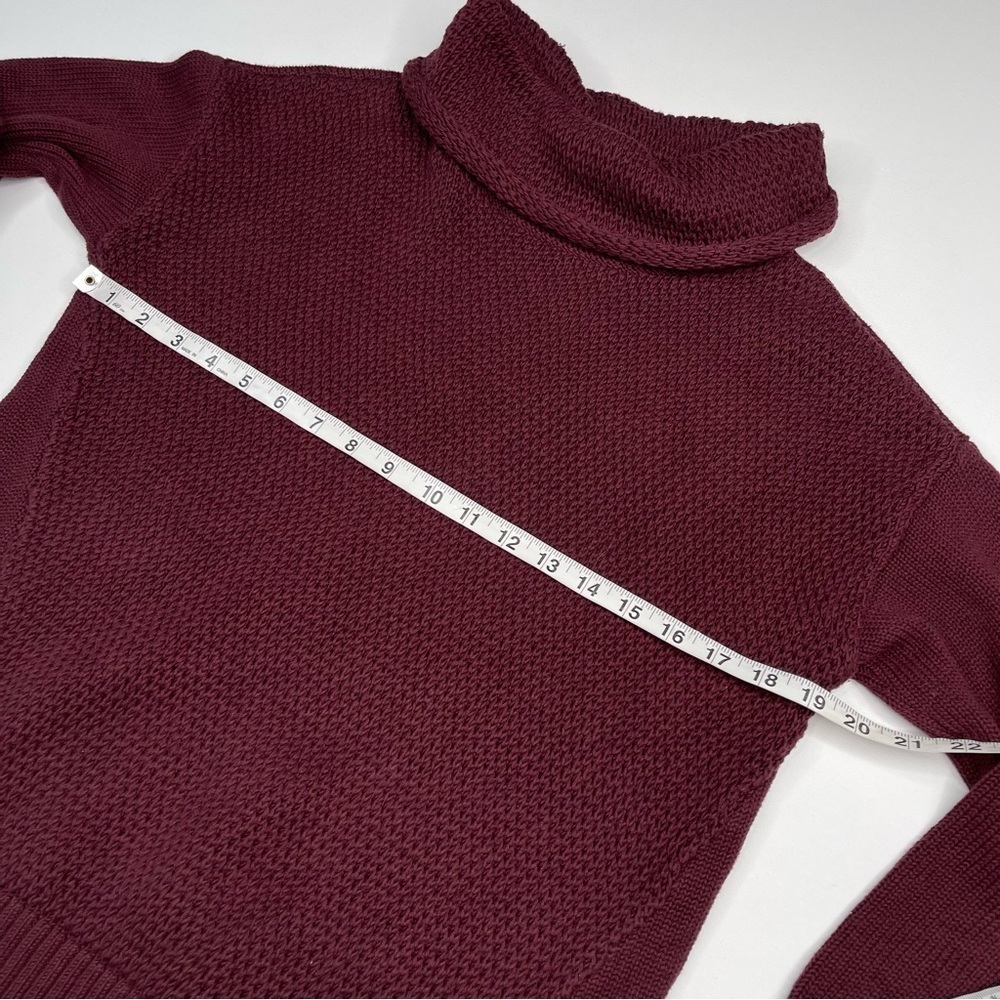 Athleta Sweater Turtleneck Breckenridge Maroon Chunky Knit Comfy Office Autumn - Picture 8 of 12